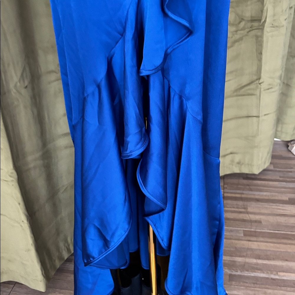 Azulu Cobalt Blue Ruffled wrap maxi Dress, S - Picture 5 of 8